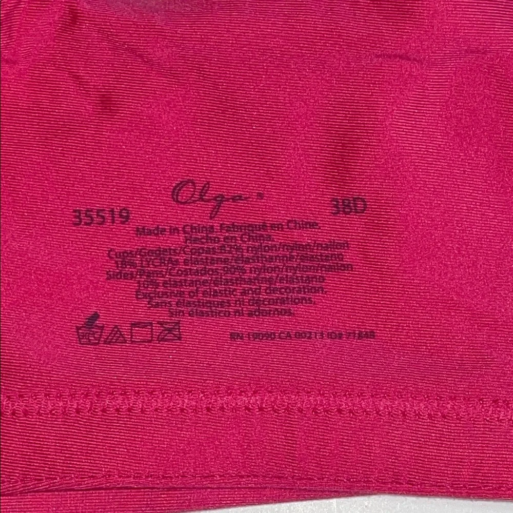 Olga Dark Pink Lace Underwire Bra 38D - Picture 5 of 9